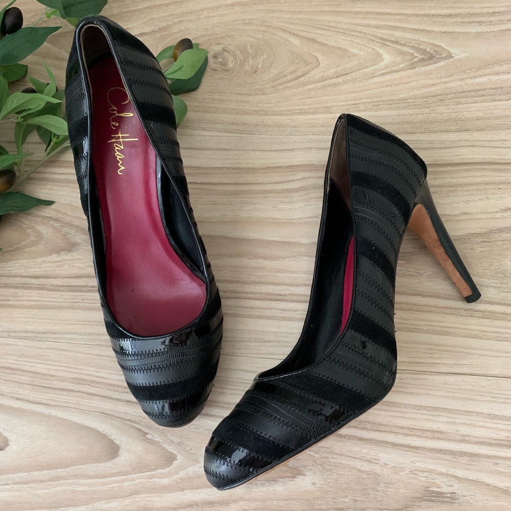 Cole Haan Nike Air Striped Suede & Leather Pumps